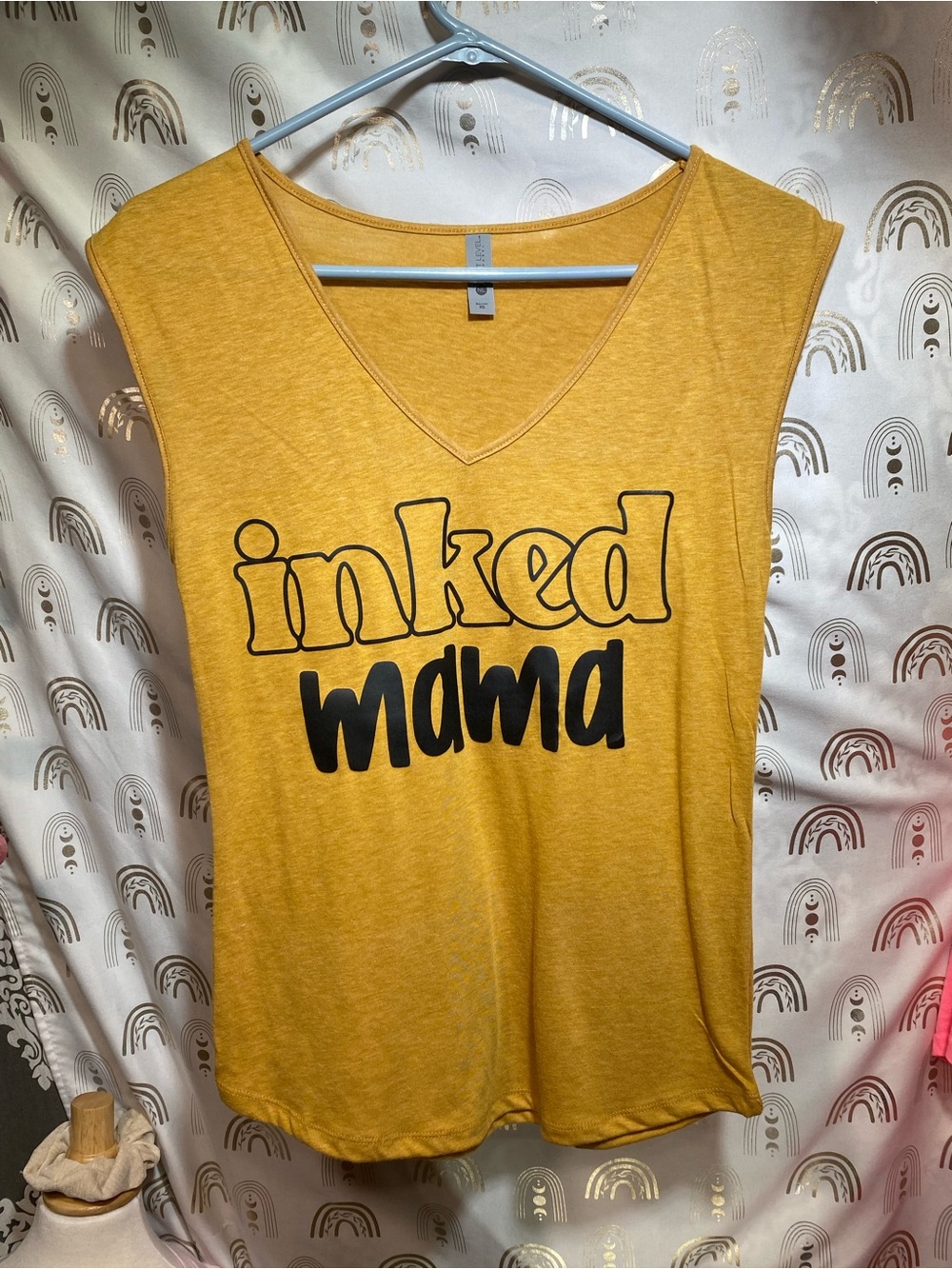 Up Cycled Next Level Apparel Mustard Yellow Crewneck Tee